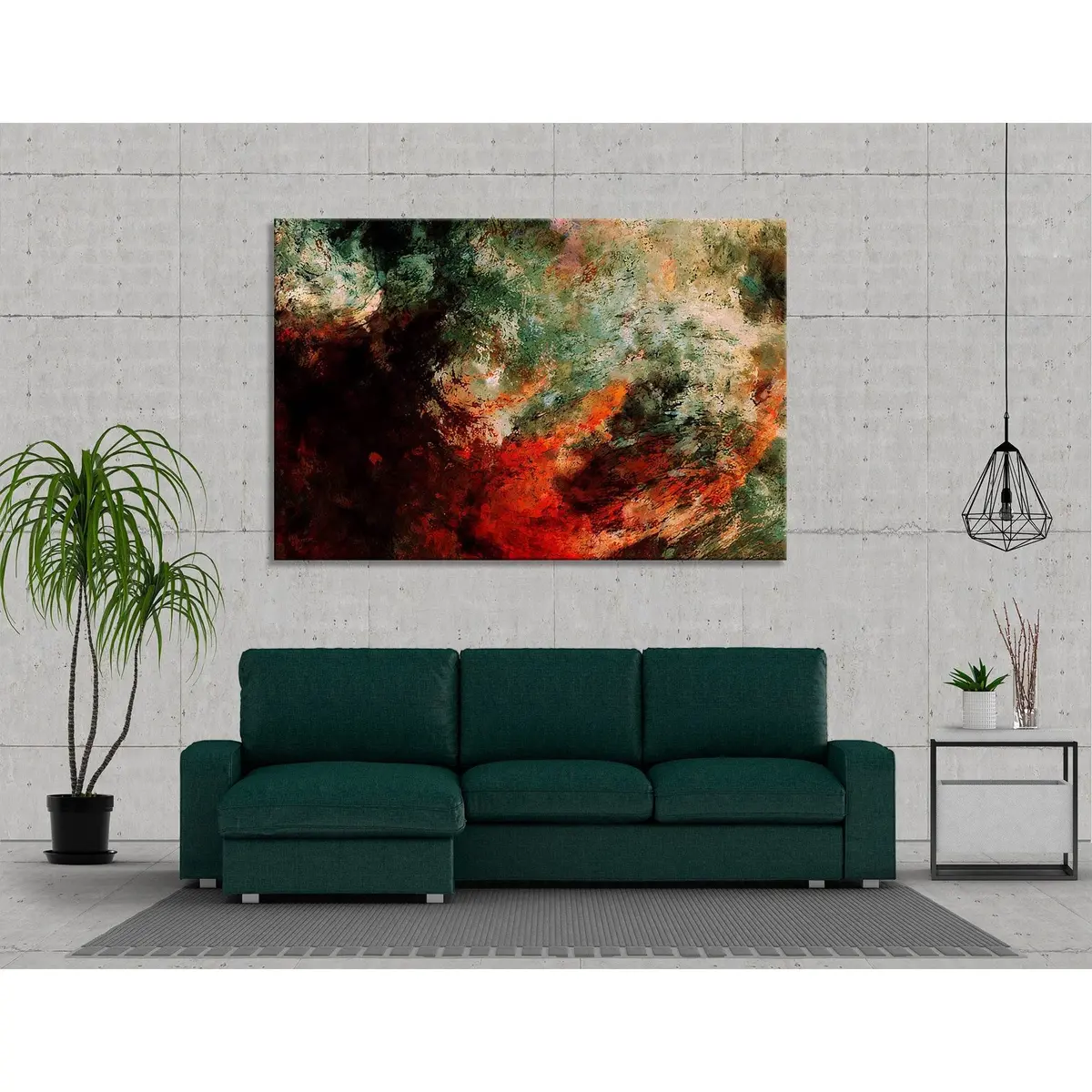 Red And Green Abstract №04355 Ready To Hang Canvas Print 1