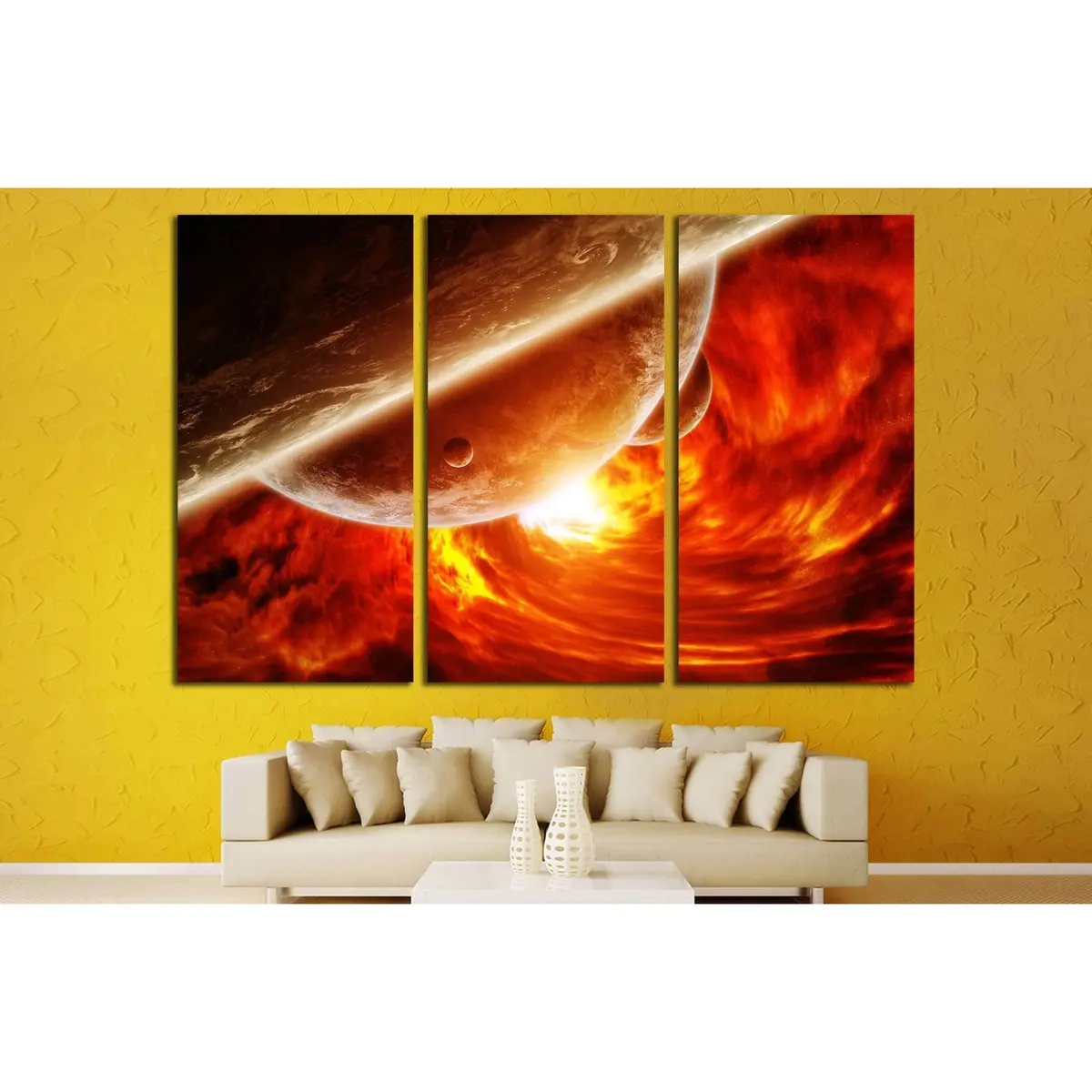 Red Black Hole Sucking Up The Planet Earth 'Elements Of This Image Furnished By Nasa №2453 Ready To Hang Canvas Print 5