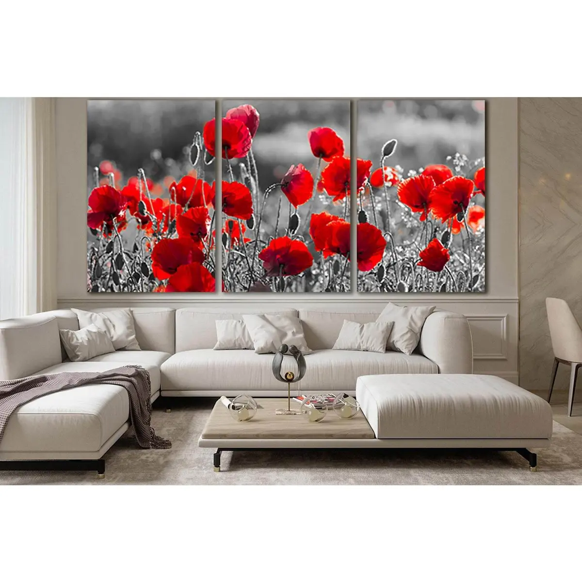 Red Poppies Black And White №Sl717 Ready To Hang Canvas Print 5