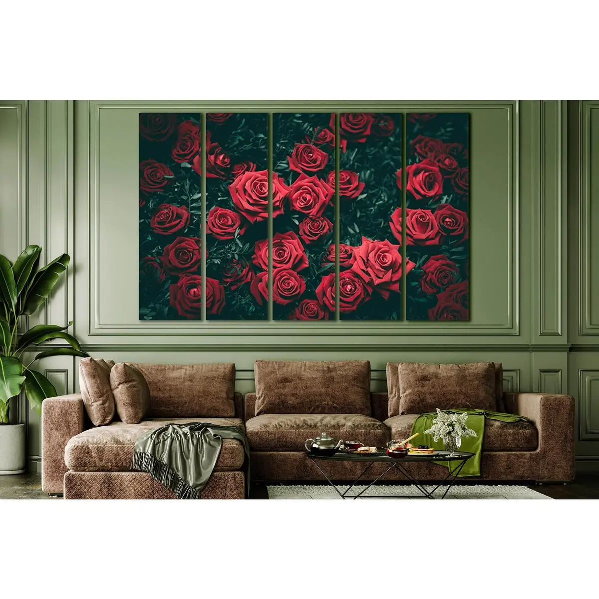 Red Rose Buds Canvas Wall Art Print – SL722, Pre-Installed Hanging Hardware - Image 3