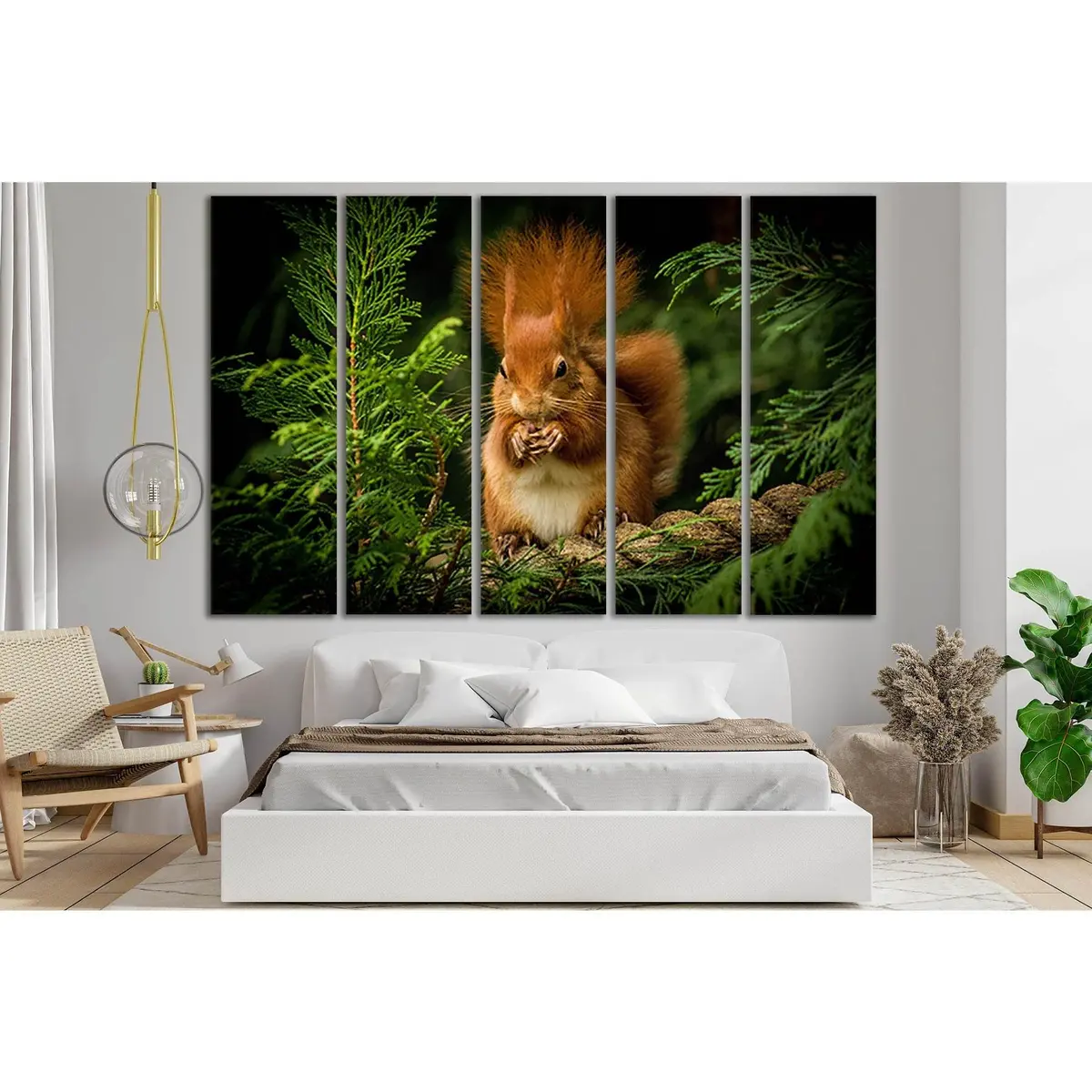 Red Squirrel Among Pine Needles Canvas Wall Art – Ready-to-Hang Print - Image 3