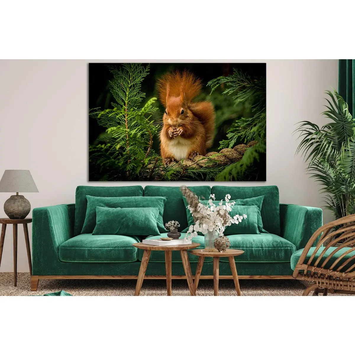 Red Squirrel In Pine Needles №Sl1014 Ready To Hang Canvas Print 2
