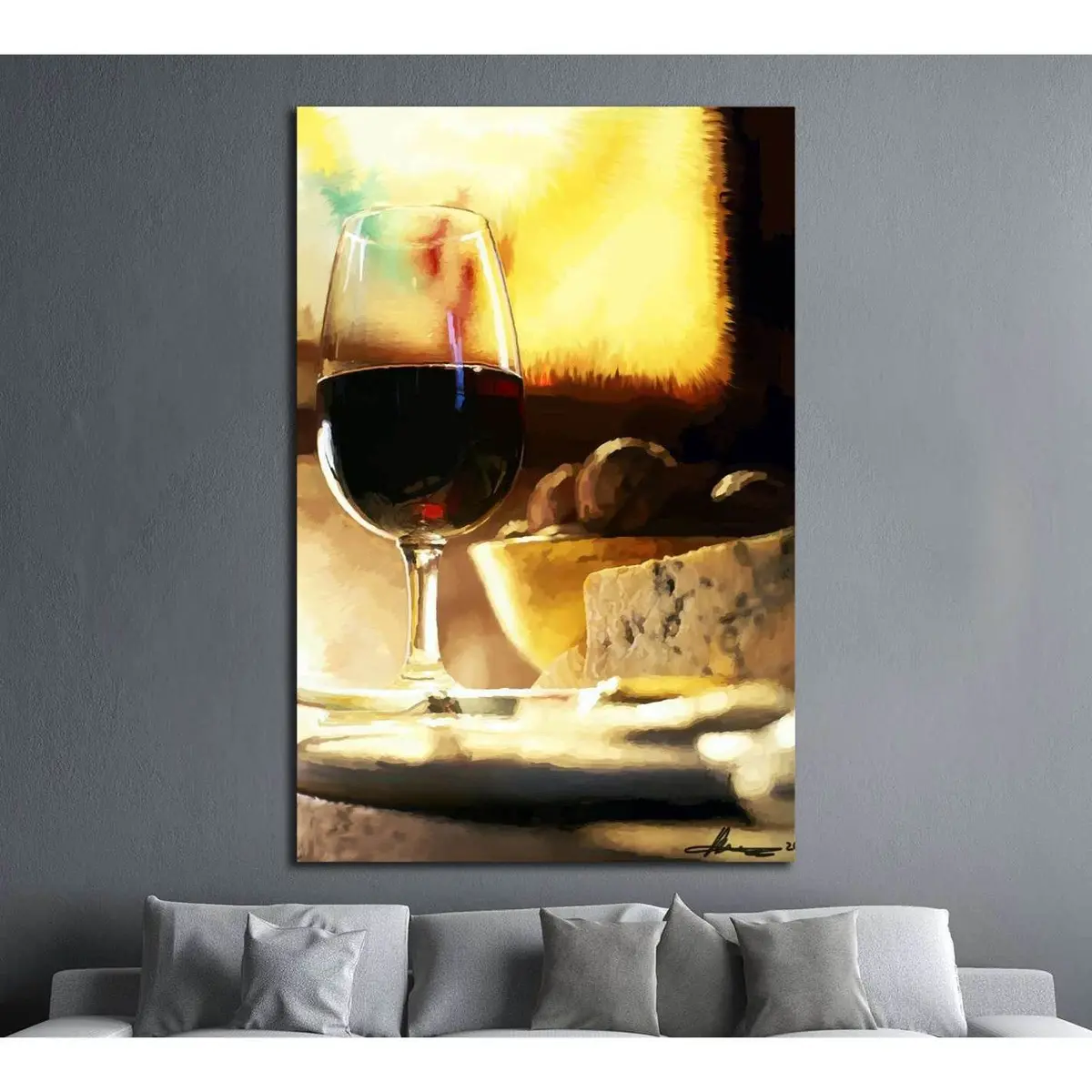 Red Wine Oil Painting №3476 Ready To Hang Canvas Print 1