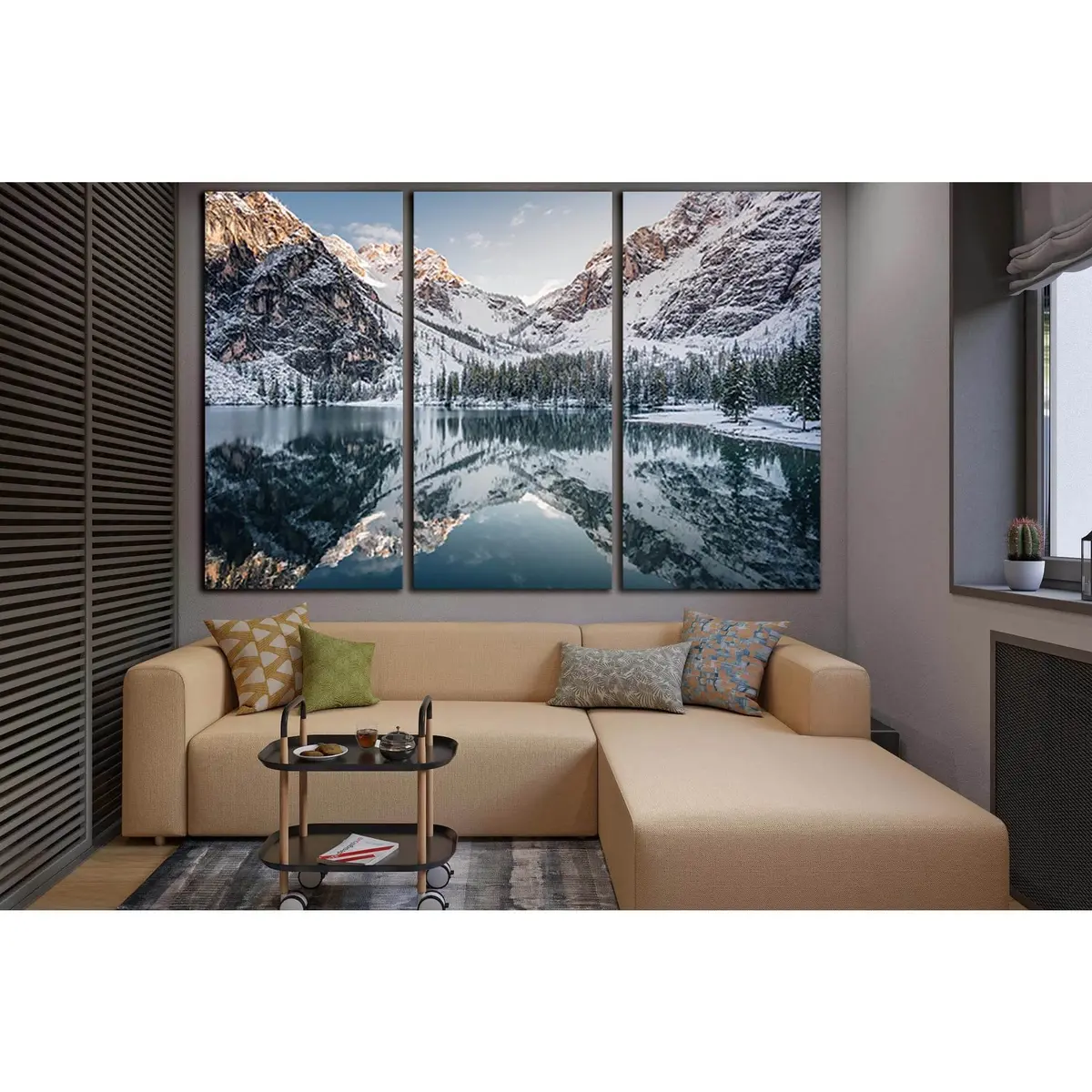 Reflection Of Winter Mountains In The Lake №Sl1589 Ready To Hang Canvas Print 5