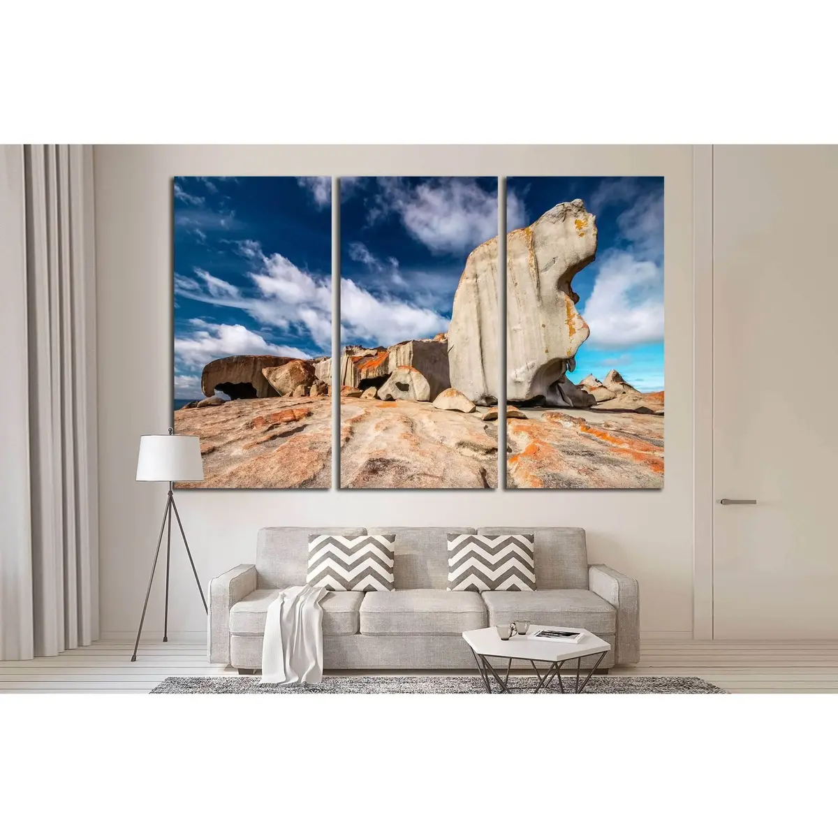 Remarkable Rocks With Blue And White Sky,South Australia №2524 Ready To Hang Canvas Print 5