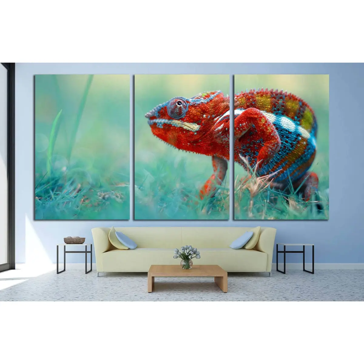 Reptile, Reptiles, Chameleon, Macro, Animal, Animals, Indonesia №2377 Ready To Hang Canvas Print 5