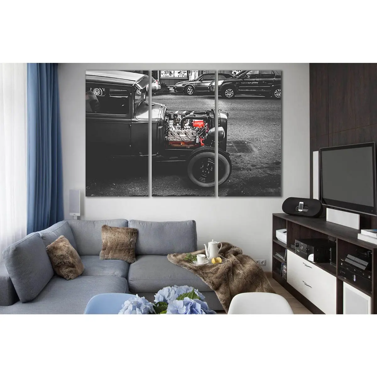 Retro Car Black End White №Sl864 Ready To Hang Canvas Print 5