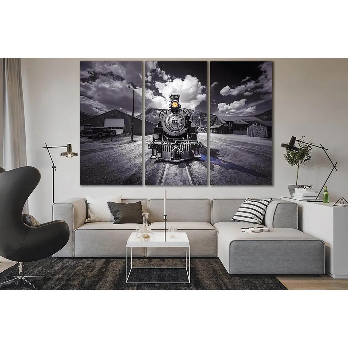 Retro Train Black And White №Sl743 Ready To Hang Canvas Print 5