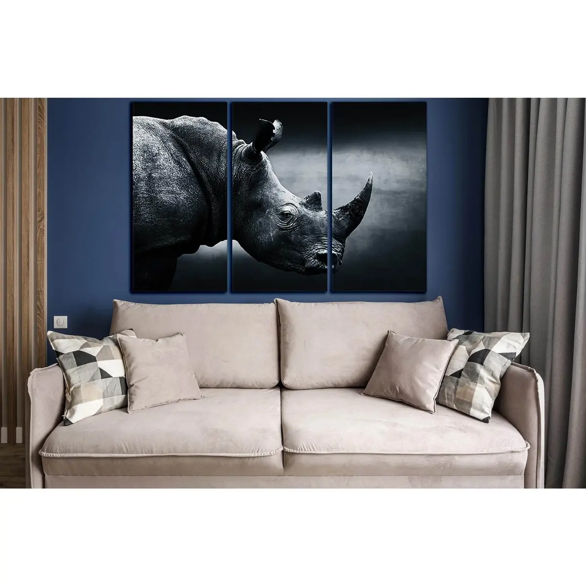 Rhinoceros Black And White №Sl885 Ready To Hang Canvas Print 5