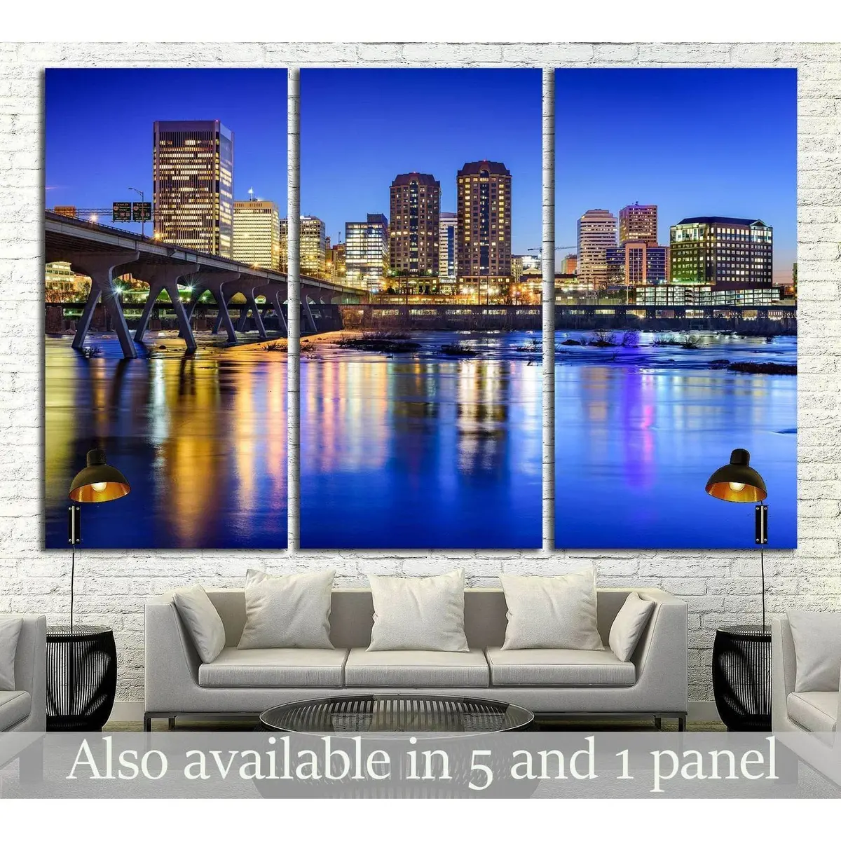 Richmond, Virginia, Usa Downtown Skyline On The James River №2028 Ready To Hang Canvas Print 5