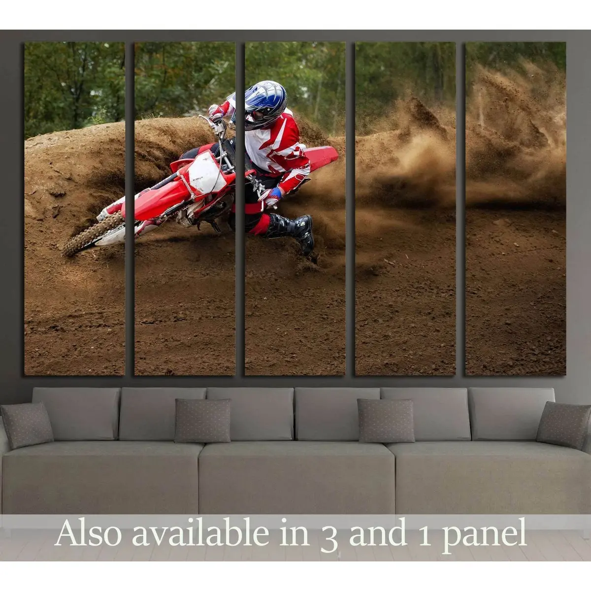 Dynamic Motocross Rider Canvas Wall Art – Ready-to-Hang Print #2483