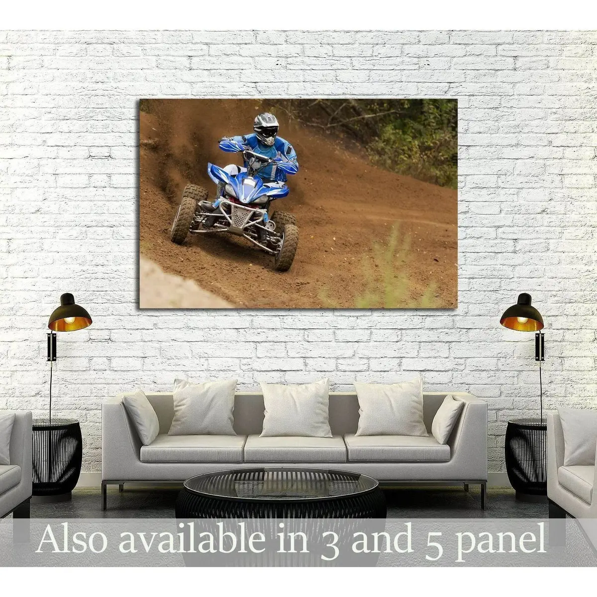 Rider Driving In The Race №2479 Ready To Hang Canvas Print 1