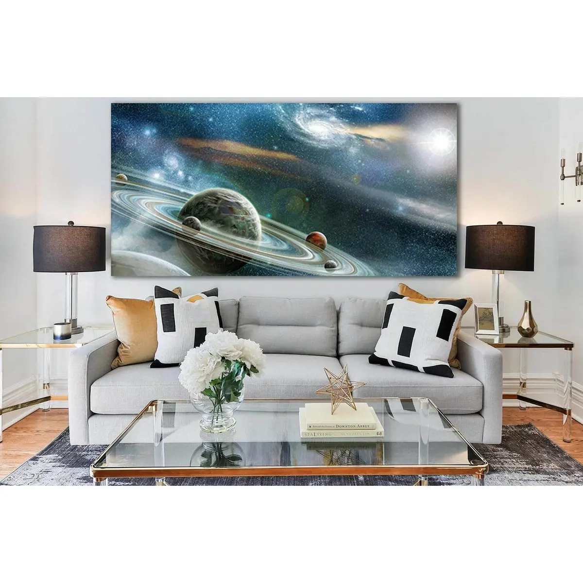 Rings Of Planets Fantasy Space №Sl971 Ready To Hang Canvas Print 1