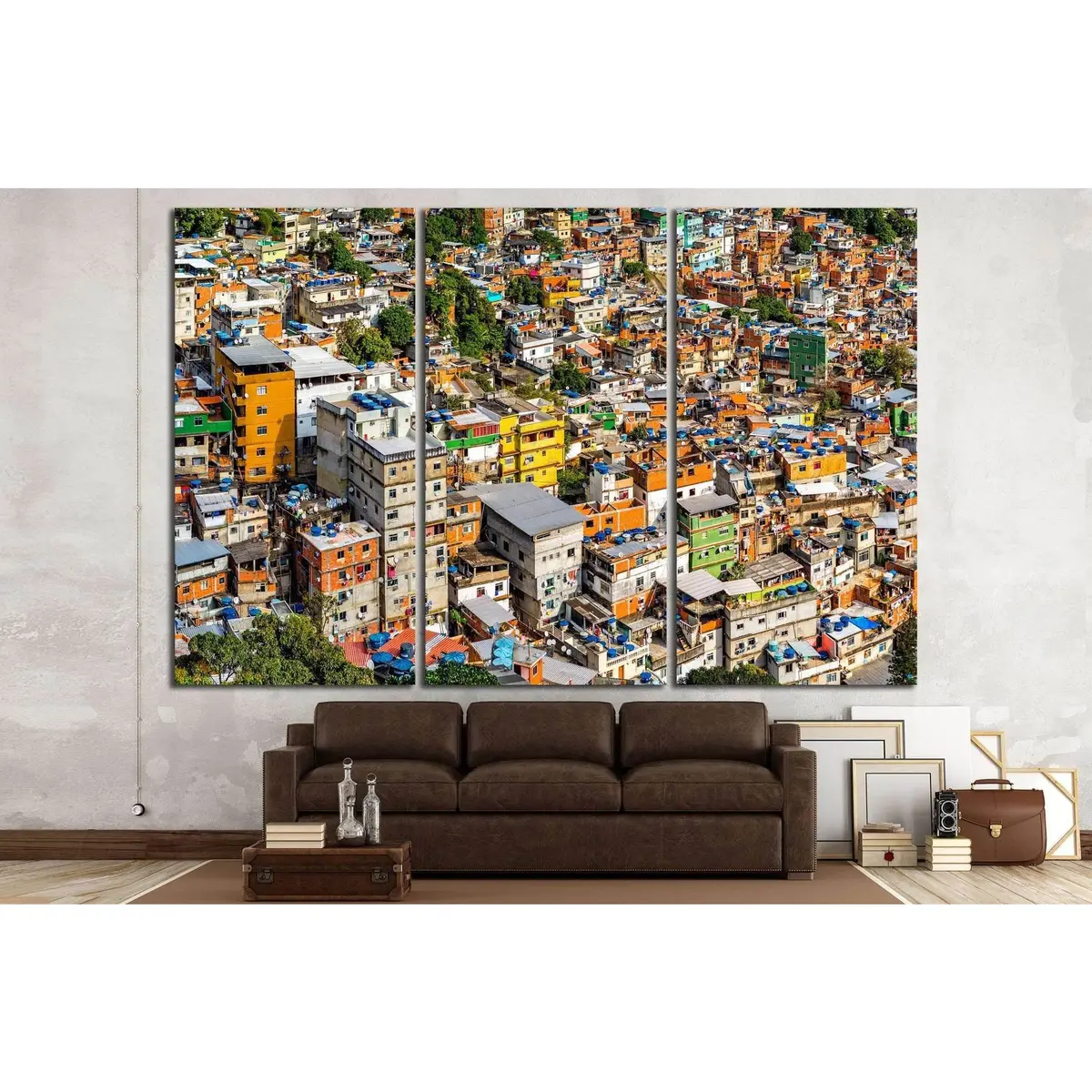 Rio's Rocinha Favela, On A Sunny Afternoon №1194 Ready To Hang Canvas Print 3