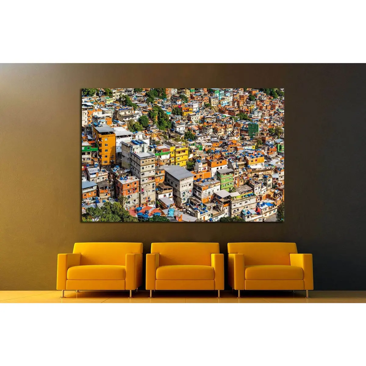 Rio's Rocinha Favela, On A Sunny Afternoon №1194 Ready To Hang Canvas Print 2