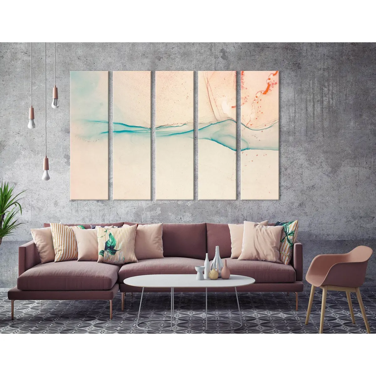 Abstract Agate Ripples Canvas Art Print №04295 – Premium Ready-to-Hang Wall Decor