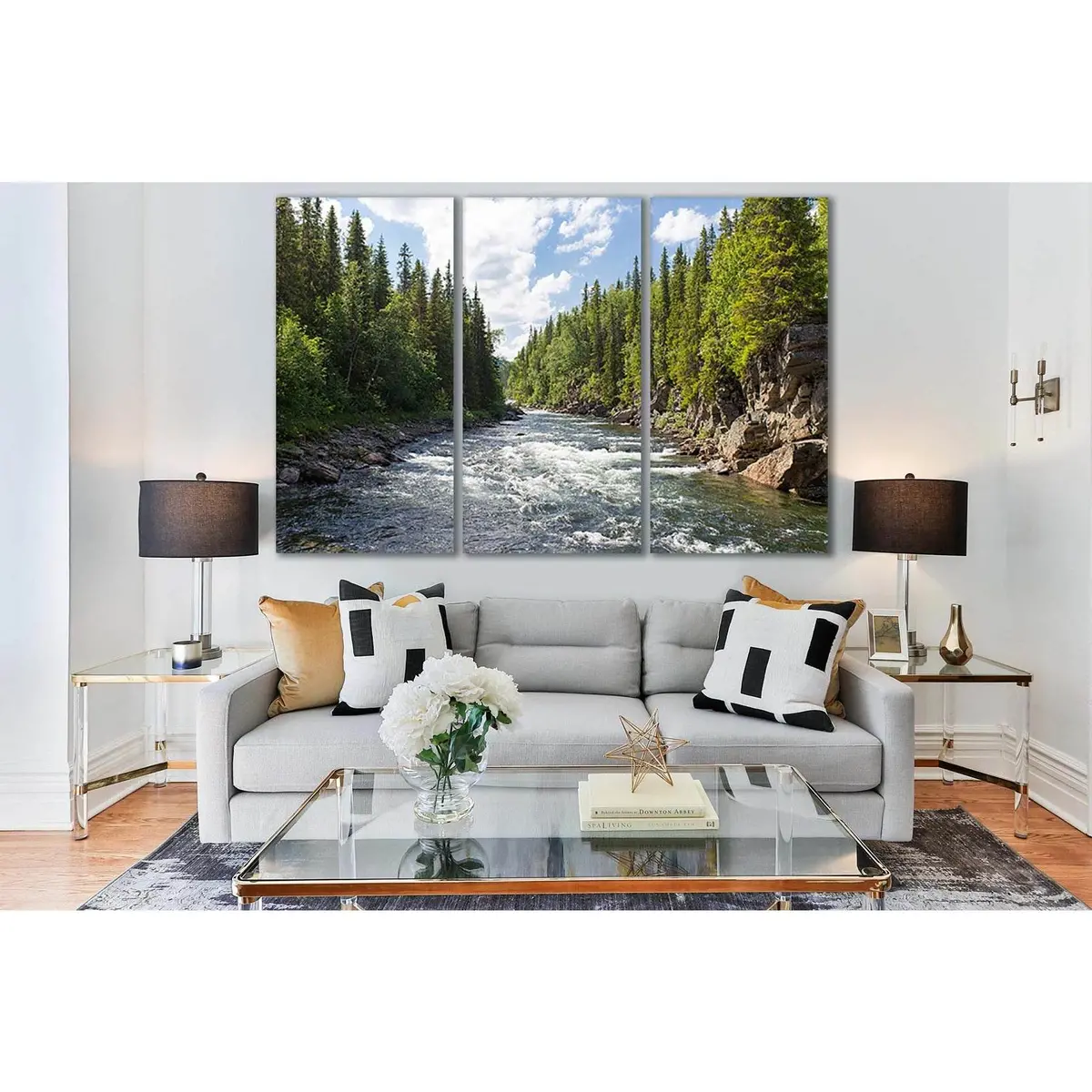 River And Coniferous Trees №Sl506 Ready To Hang Canvas Print 5