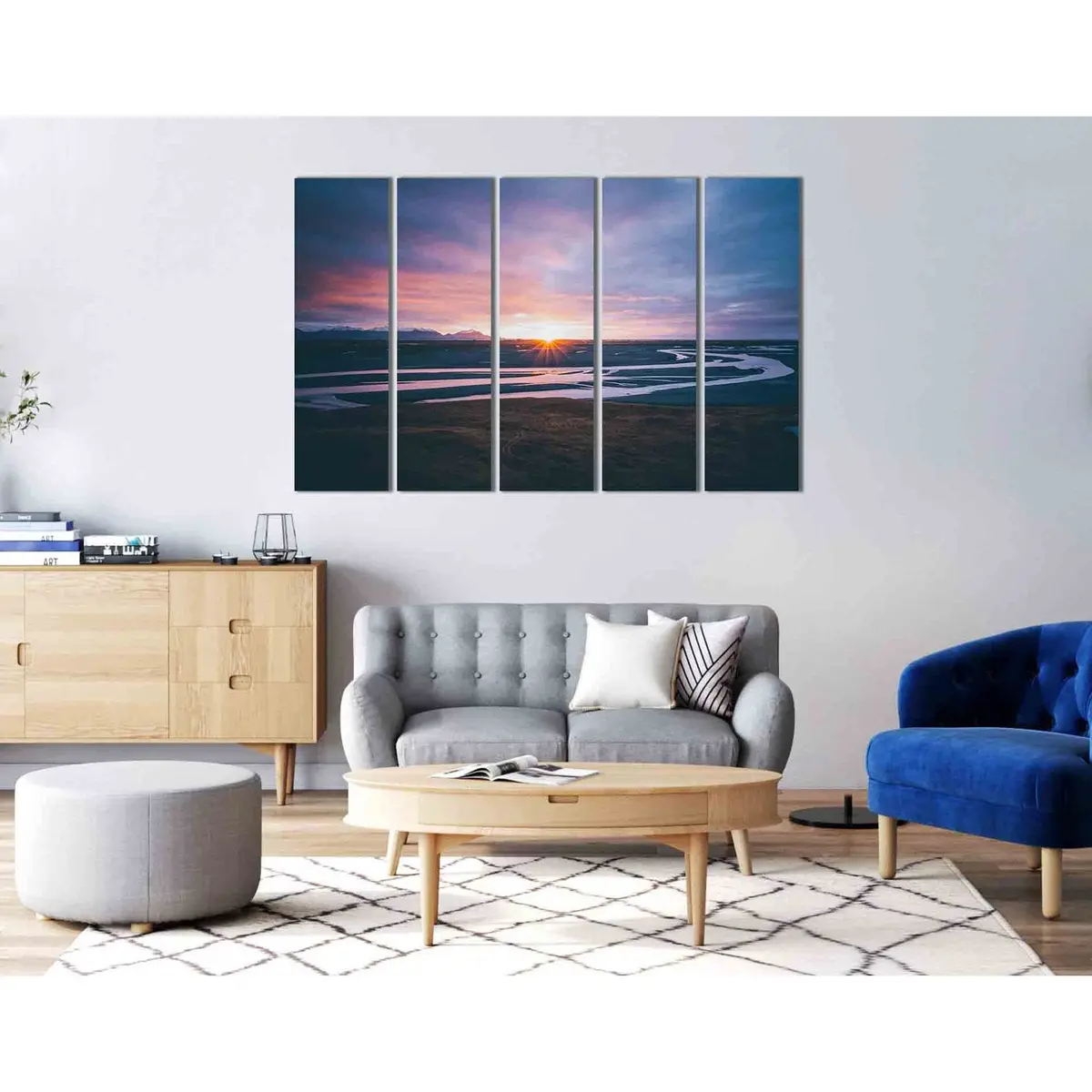 Icelandic River Landscape Canvas Art – Premium Ready-to-Hang Wall Decor (D1813) - Image 3