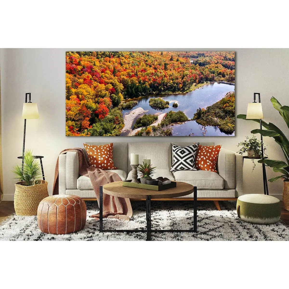 River In The Autumn Forest №Sl1480 Ready To Hang Canvas Print 1