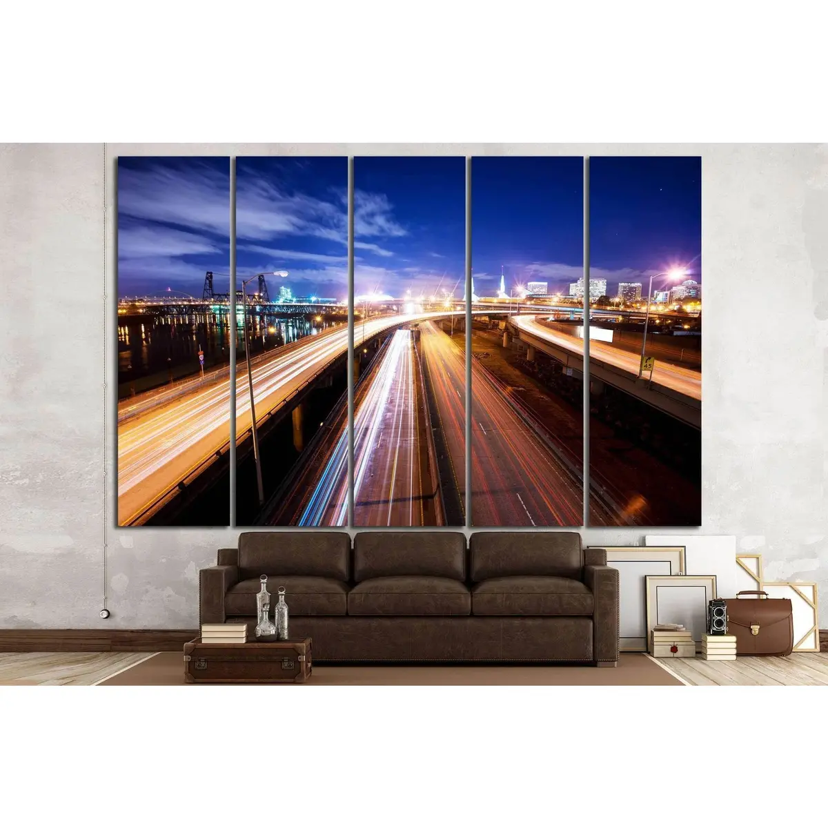 Portland Night Scene #807 — Ready-to-Hang Canvas Wall Art - Image 3