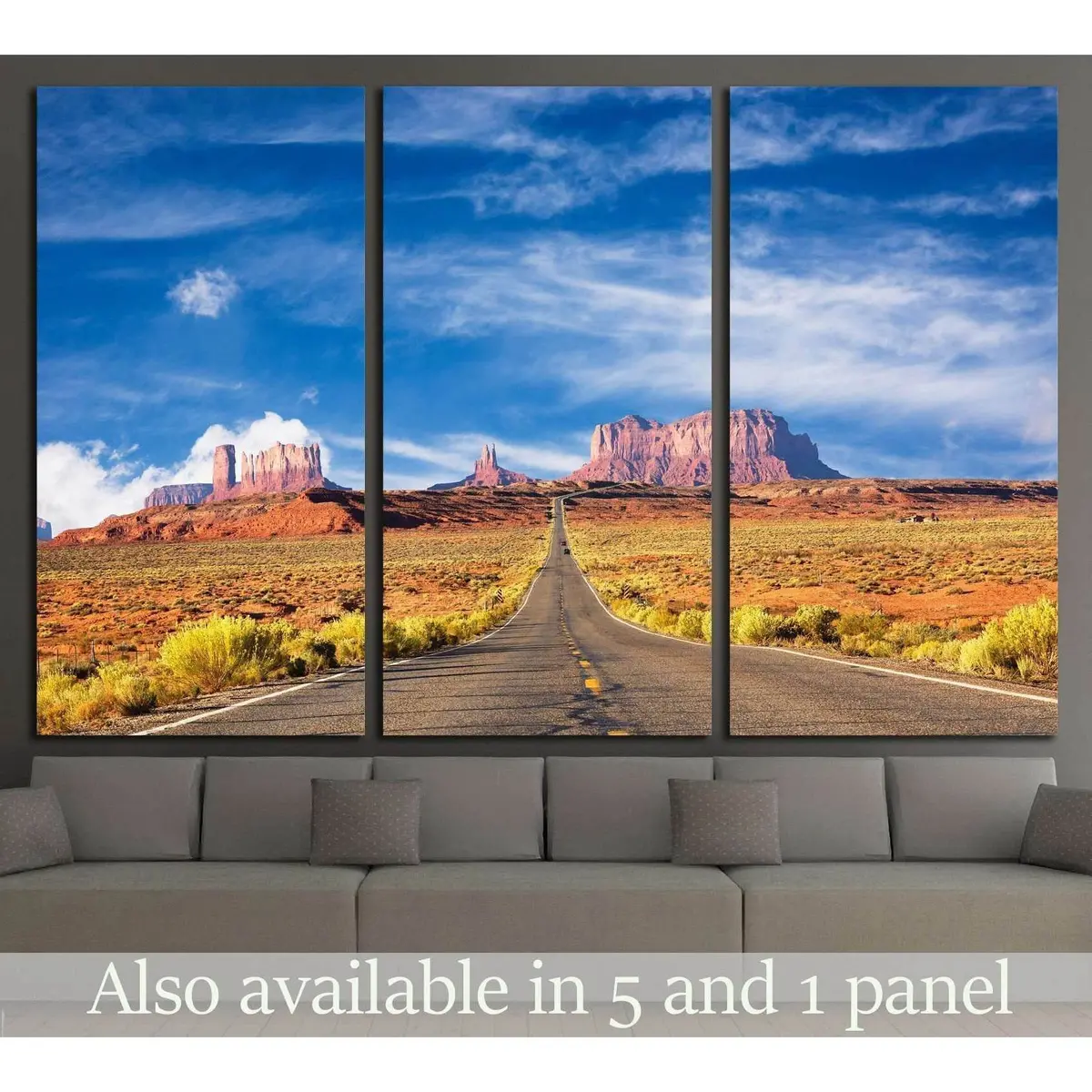 Road To The Monument Valley №1980 Ready To Hang Canvas Print 5