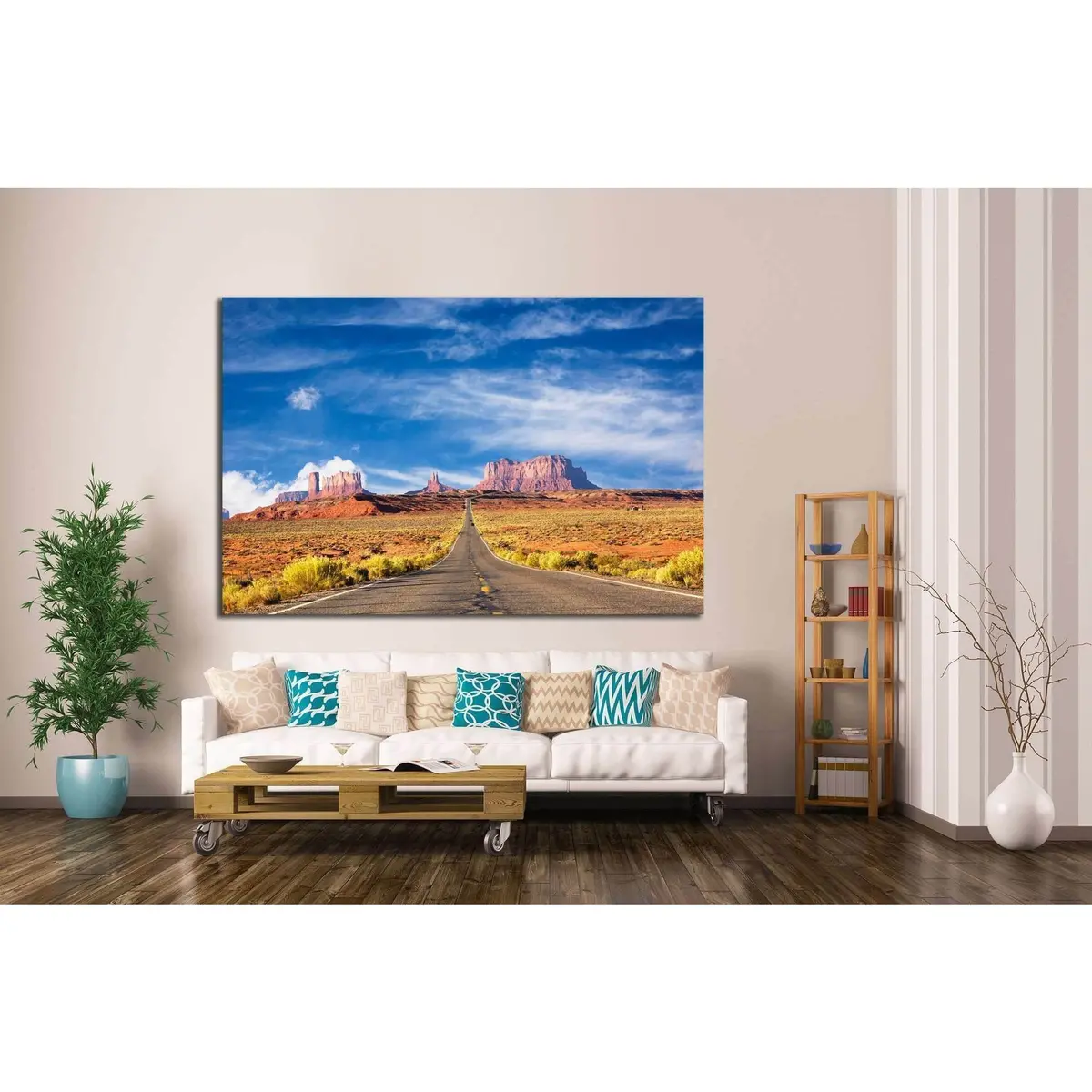 Road To The Monument Valley №1980 Ready To Hang Canvas Print 3