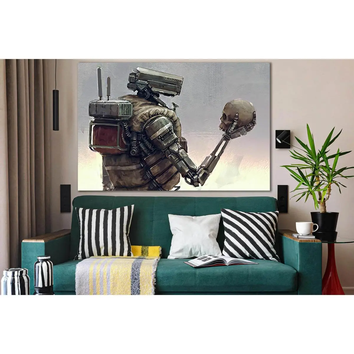 Robot And Skull №Sl1291 Ready To Hang Canvas Print 2