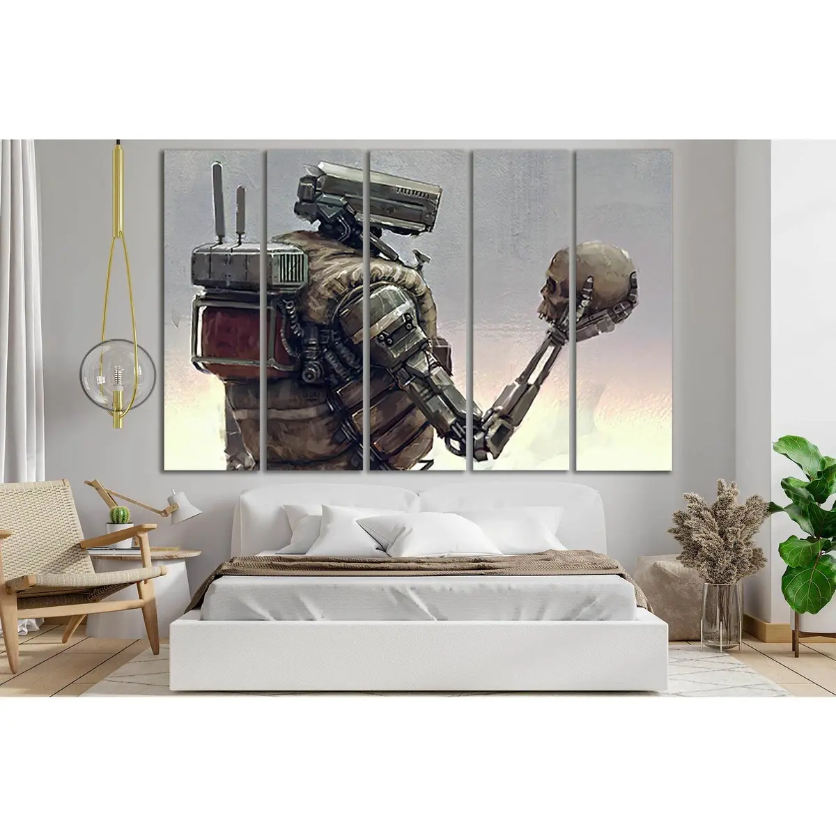 Robot and Skull Wall Art Canvas Print – SL1291, Ready to Hang - Image 3