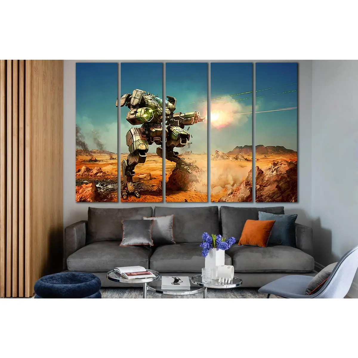 Robot Red Hunter #SL1295 Canvas Wall Art – Pre-Strung & Ready to Hang - Image 3