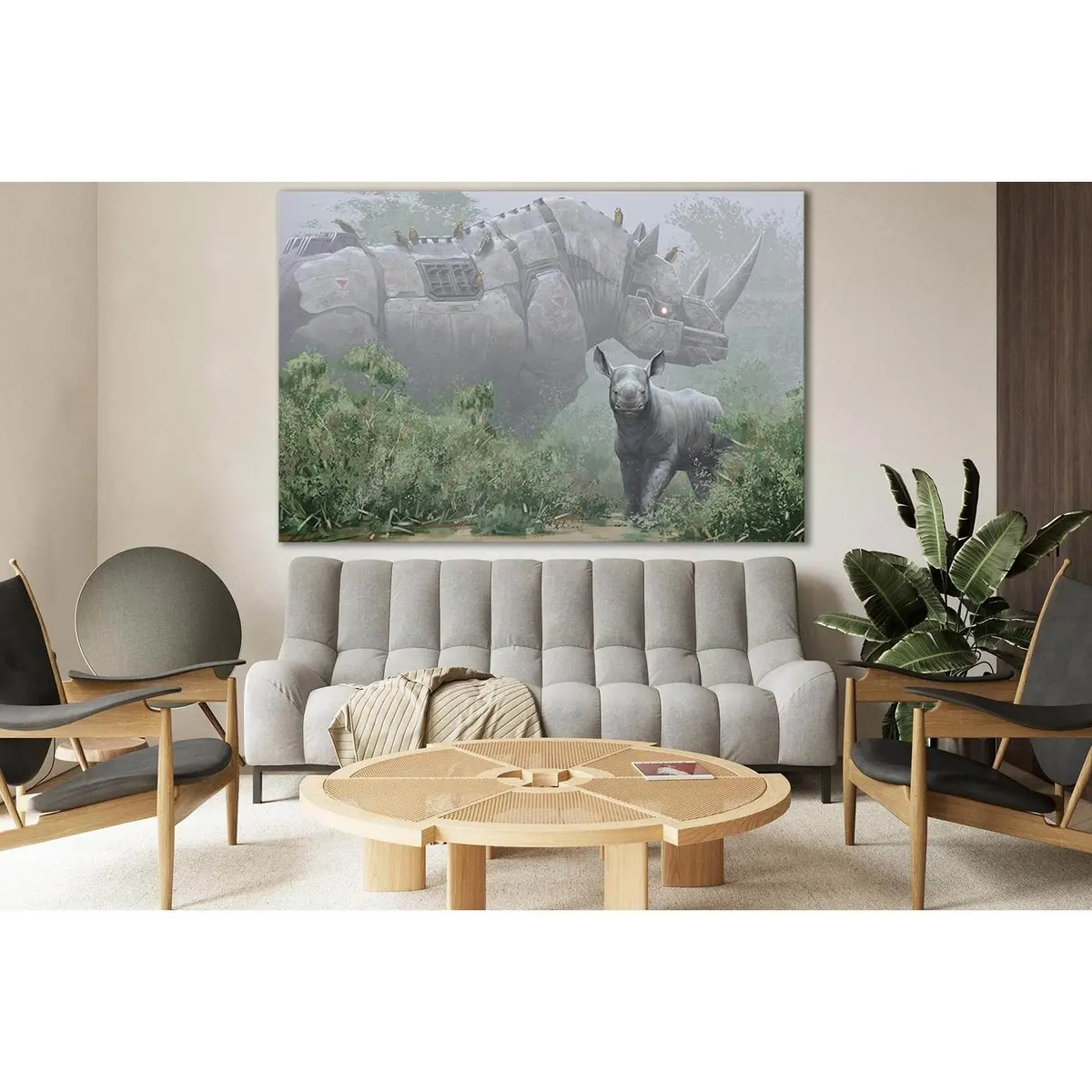 Robot Rhino №Sl1294 Ready To Hang Canvas Print 2