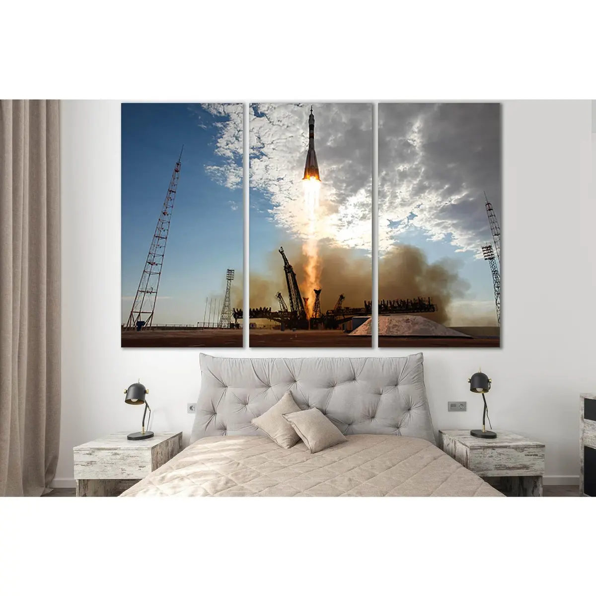 Rocket Soyuz Tma-05M Start №Sl992 Ready To Hang Canvas Print 5