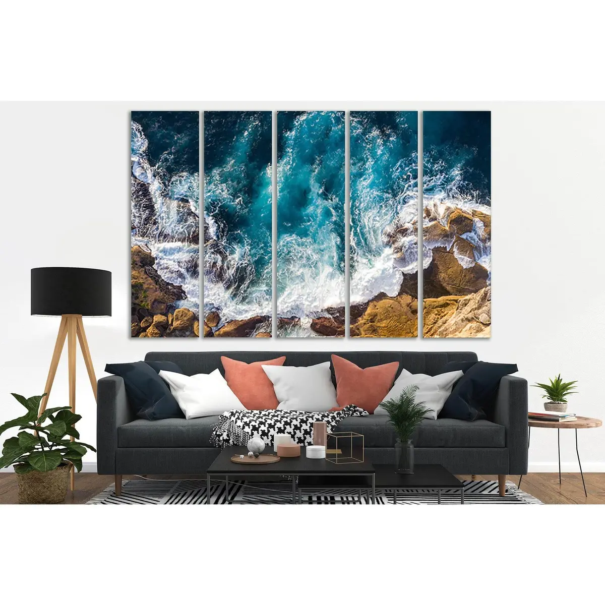 Surf & Rocks Canvas Art №SL128 – Premium Ready-to-Hang Wall Decor