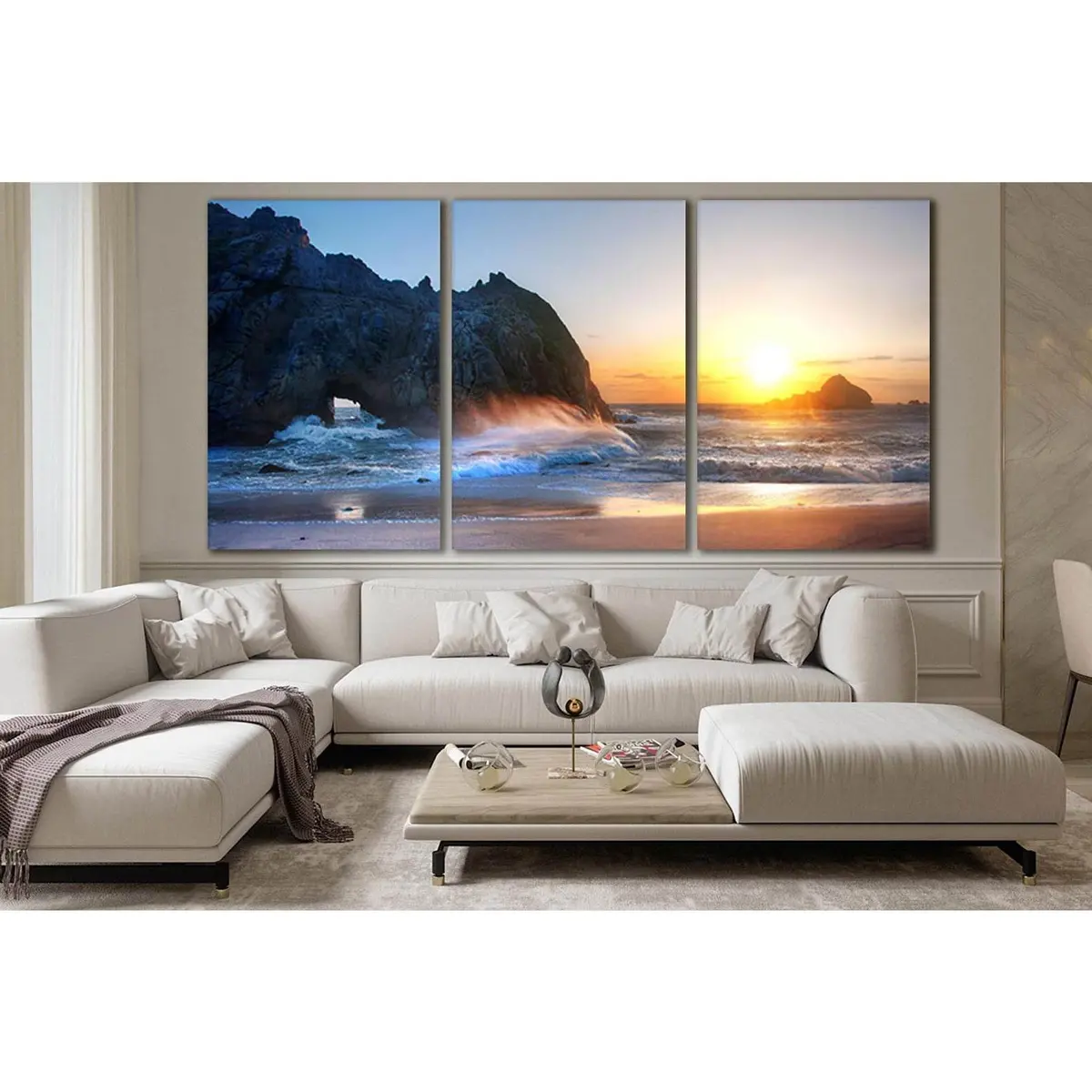 Rocks Waves Beach Sunset №Sl255 Ready To Hang Canvas Print 5