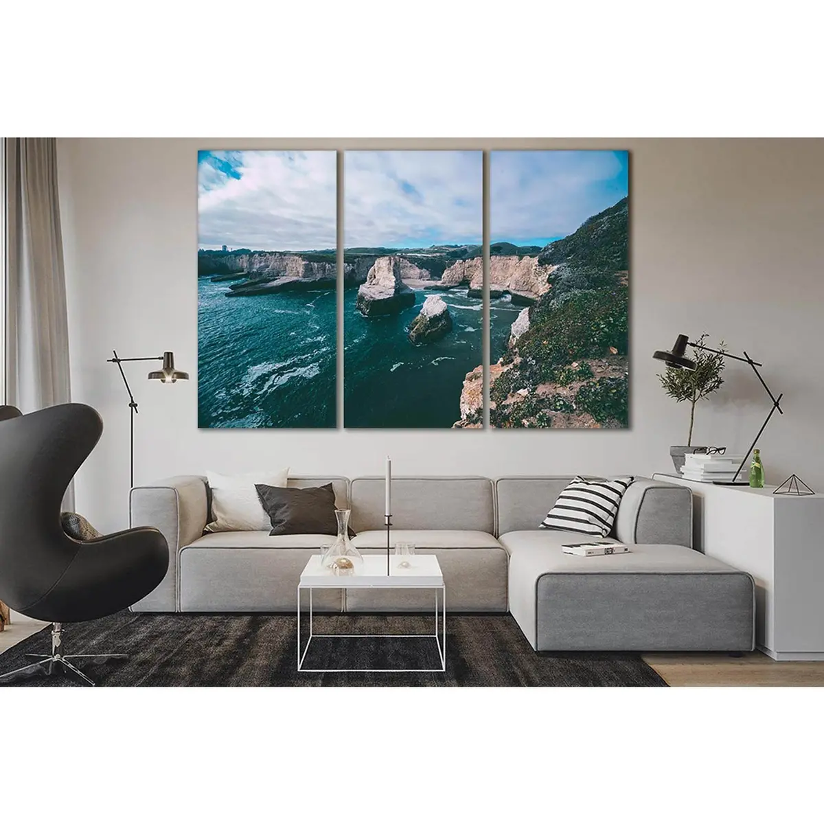 Rocky Cliff In The Sea №Sl173 Ready To Hang Canvas Print 5