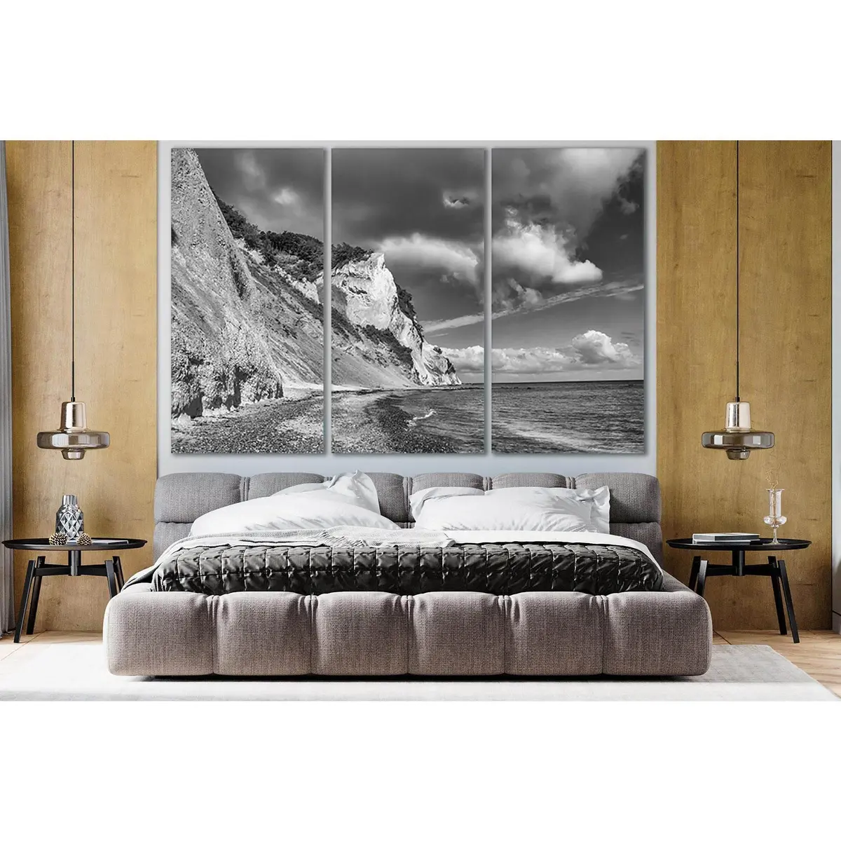 Rocky Coast Of The Sea Black End White №Sl870 Ready To Hang Canvas Print 5