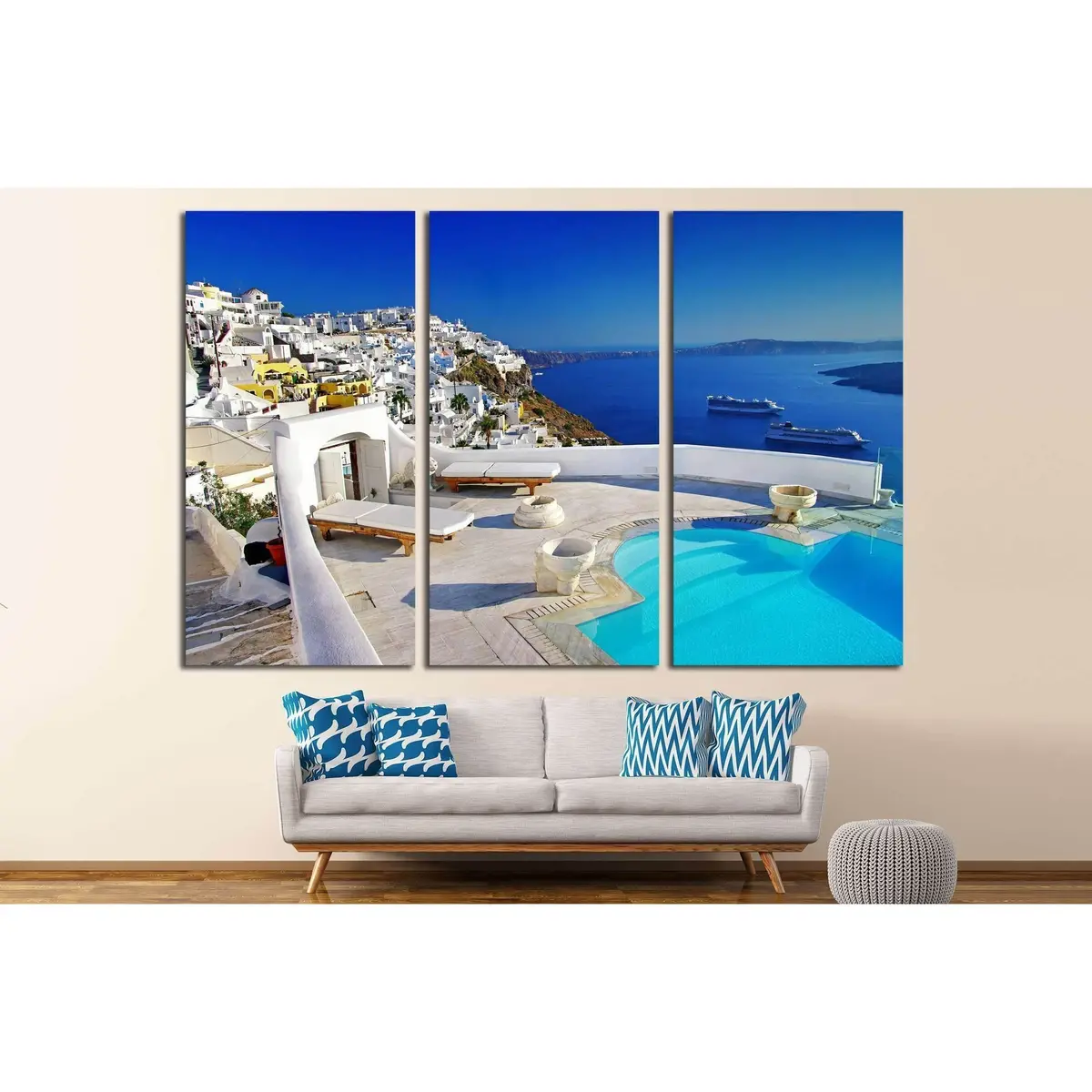 Romantic Holidays - Santorini Resorts №2592 Ready To Hang Canvas Print 5