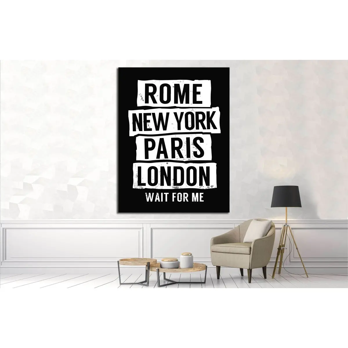Rome, New York, Paris, London №4535 Ready To Hang Canvas Print 2