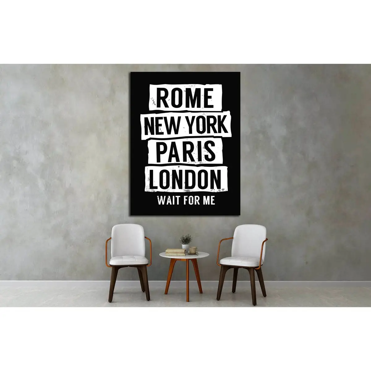 Rome, New York, Paris, London №4535 Ready To Hang Canvas Print 3
