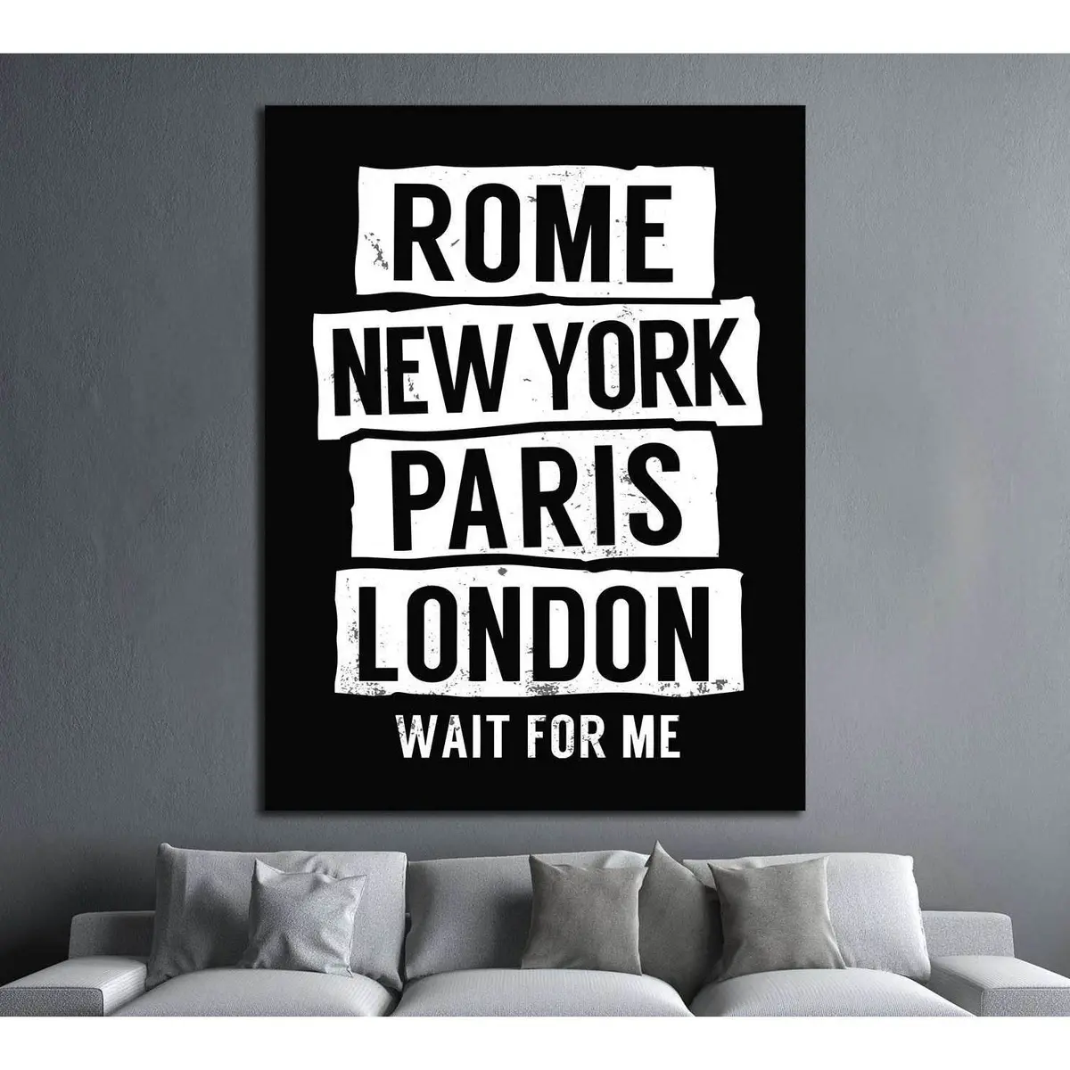 Rome, New York, Paris, London №4535 Ready To Hang Canvas Print 1