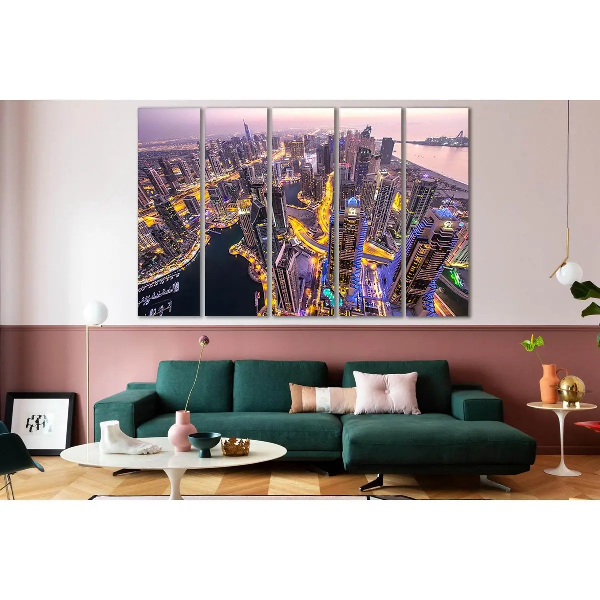 Dubai Skyline Sunset Rooftop View Canvas Wall Art №SL350 - Image 3