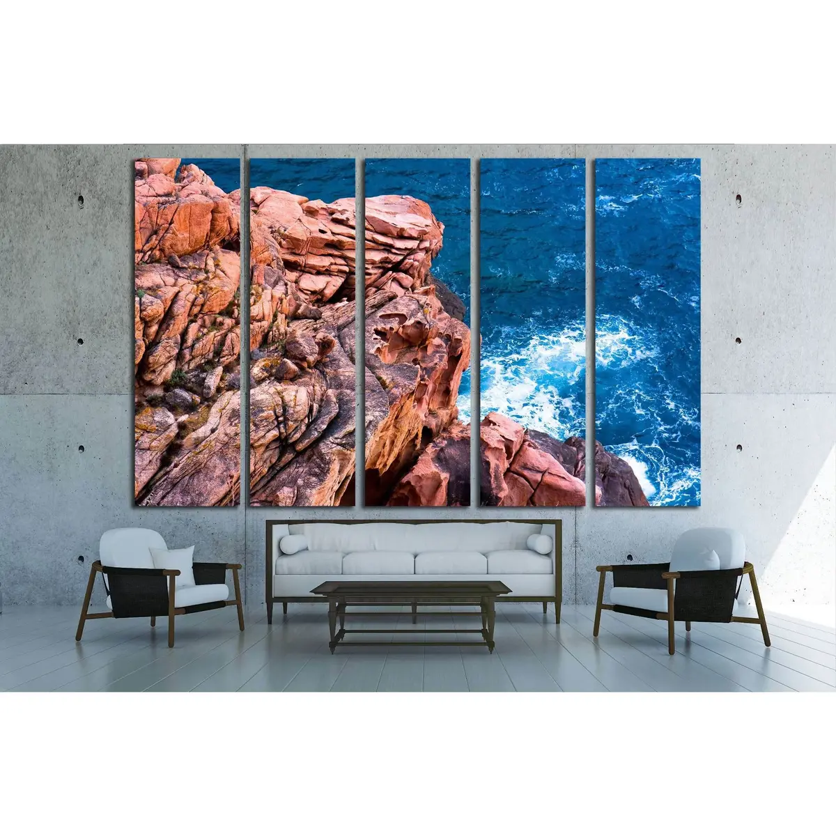 Rose Cliff Ocean Canvas Art Print №2665 – Ready-to-Hang Wall Decor - Image 3