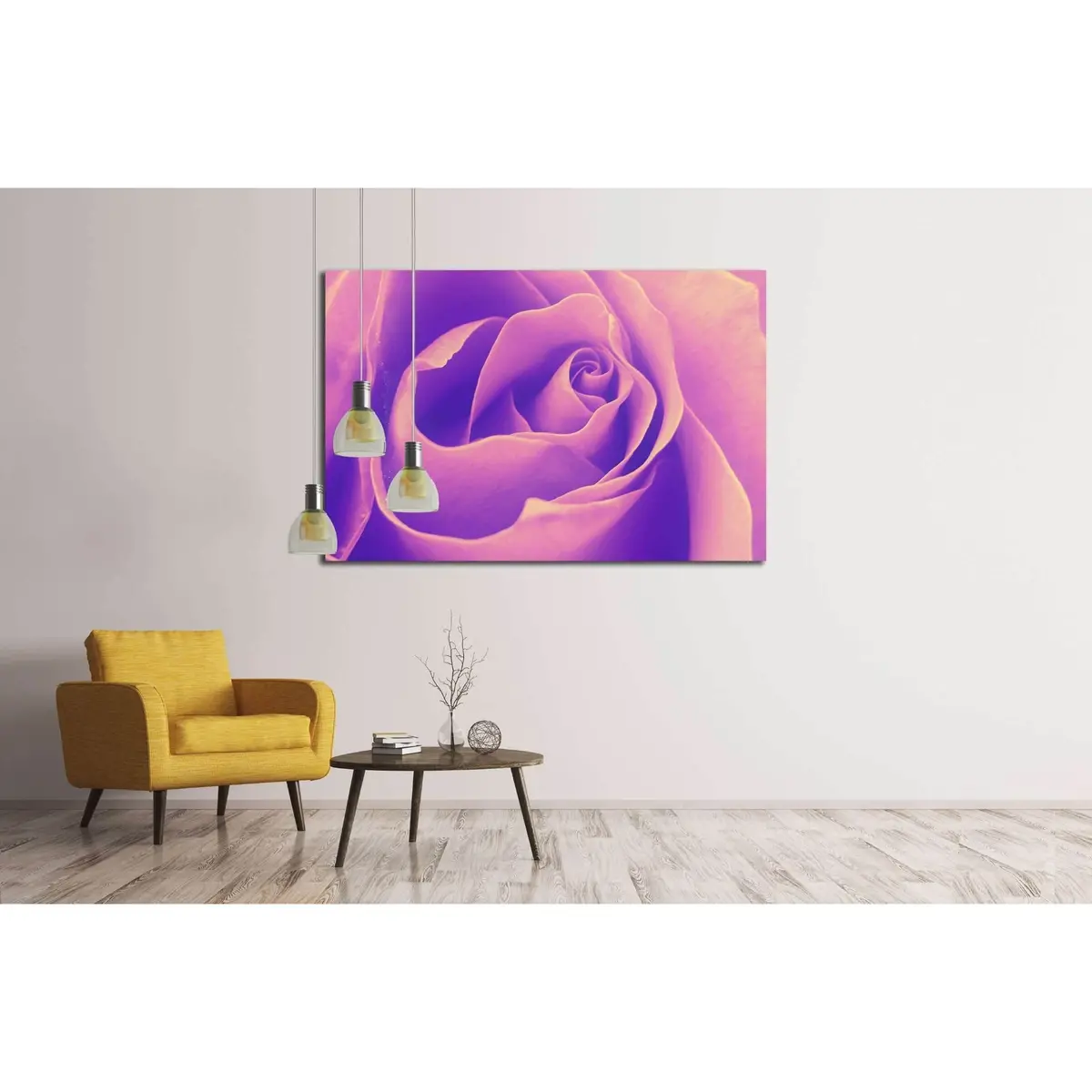 Rose, Top View, Petals, Close-Up, Fragment - Helical Structure №2555 Ready To Hang Canvas Print 3