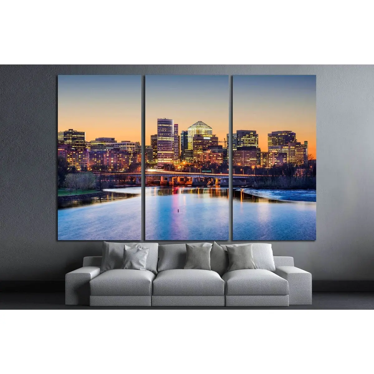 Rosslyn, Arlington, Virginia, Usa Skyline On The Potomac River №1363 Ready To Hang Canvas Print 5