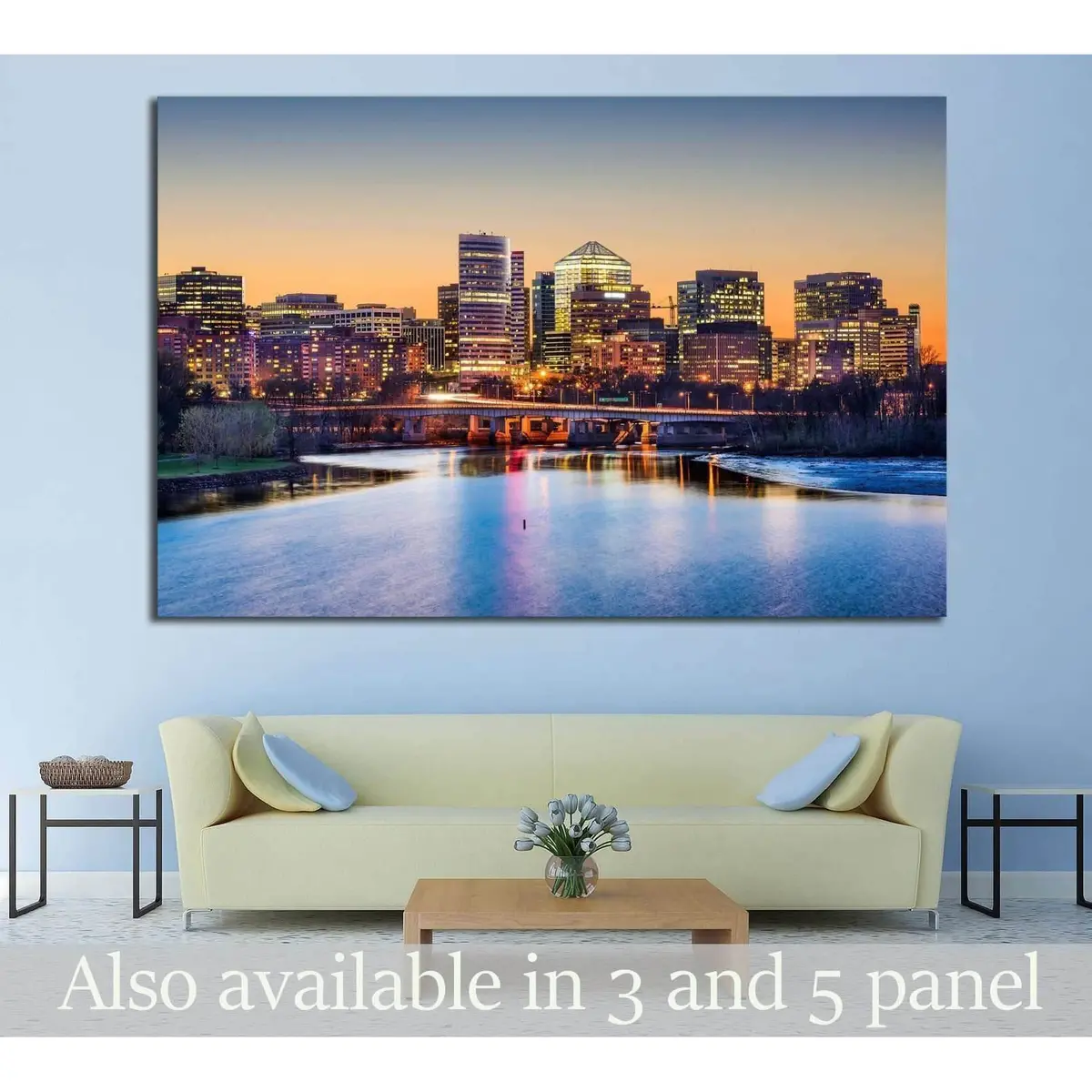 Rosslyn, Arlington, Virginia, Usa Skyline On The Potomac River №1363 Ready To Hang Canvas Print 1