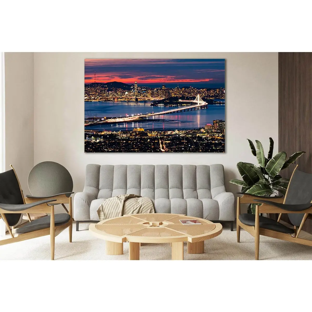 Rotterdam During Nighttime №Sl330 Ready To Hang Canvas Print 1