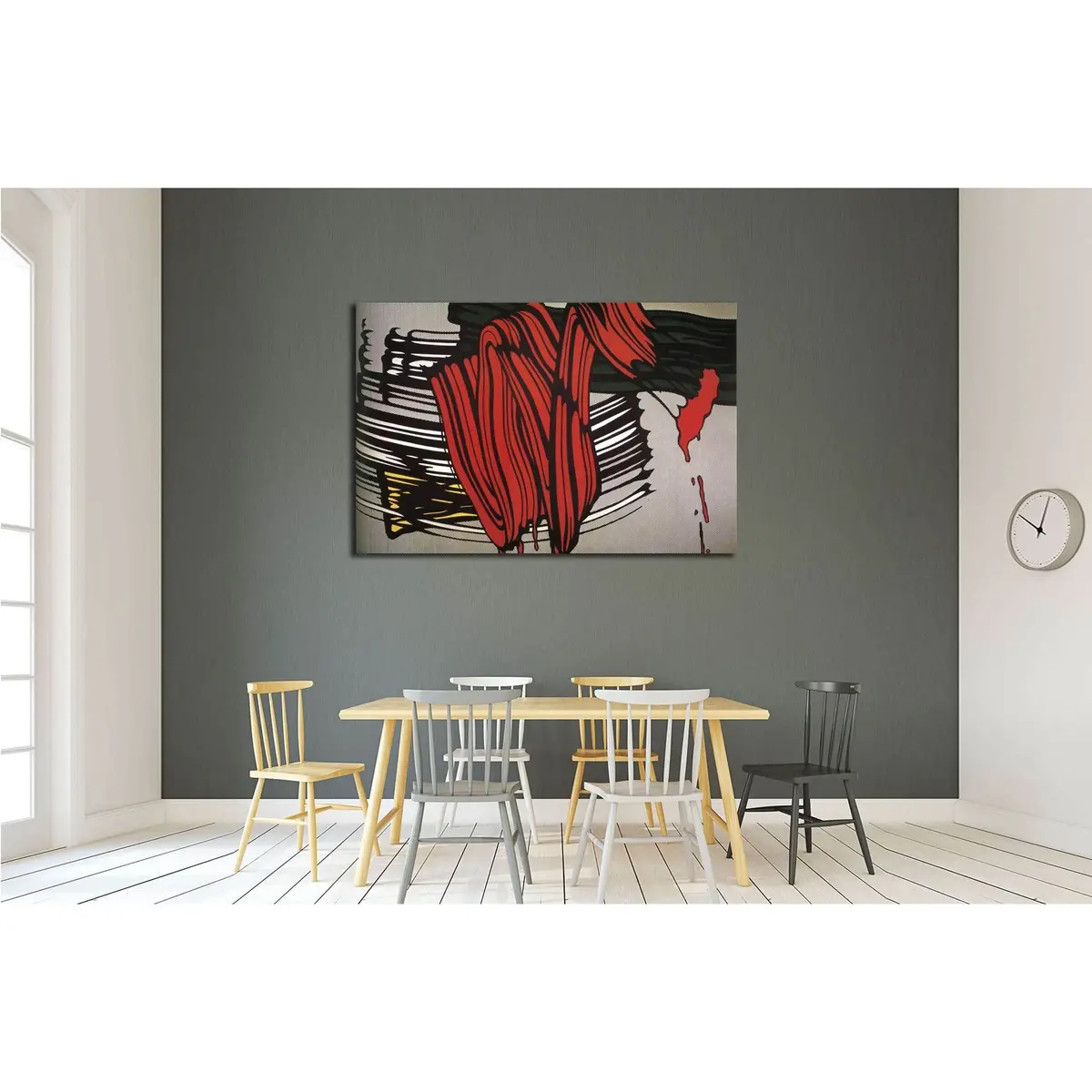 Roy Lichtenstein Big Painting №3304 Ready To Hang Canvas Print 3