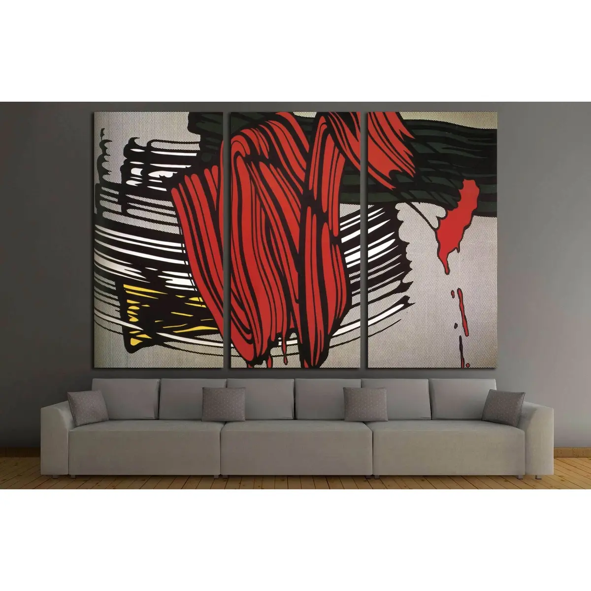 Roy Lichtenstein Big Painting №3304 Ready To Hang Canvas Print 5