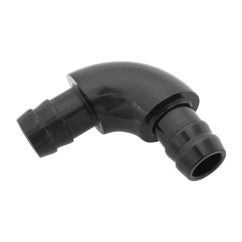 Proflow Full-Flow 90° Hose Barb Adapter – 1/2" To 1/2" (Black) 1