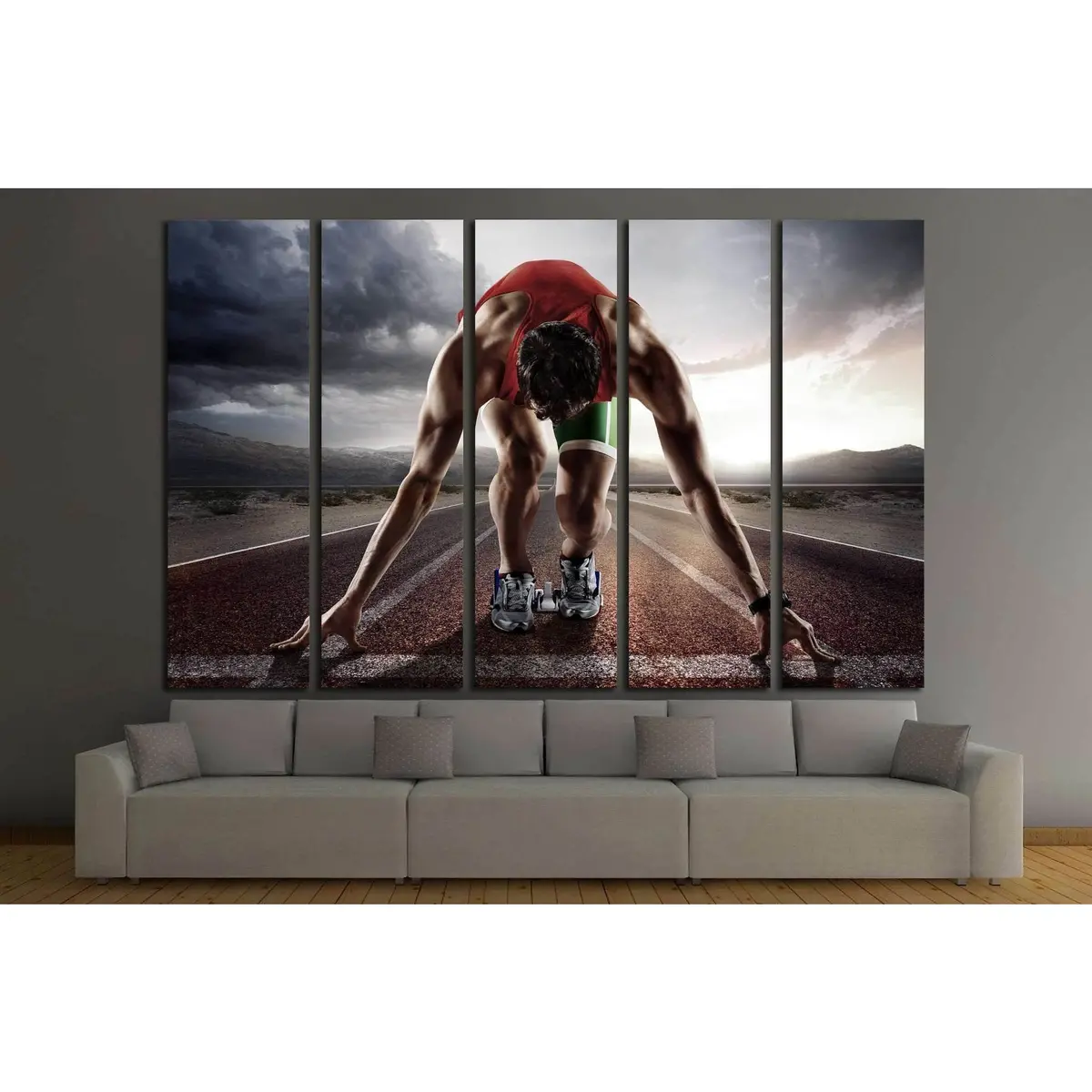Runner №1376 Ready To Hang Canvas Print 3