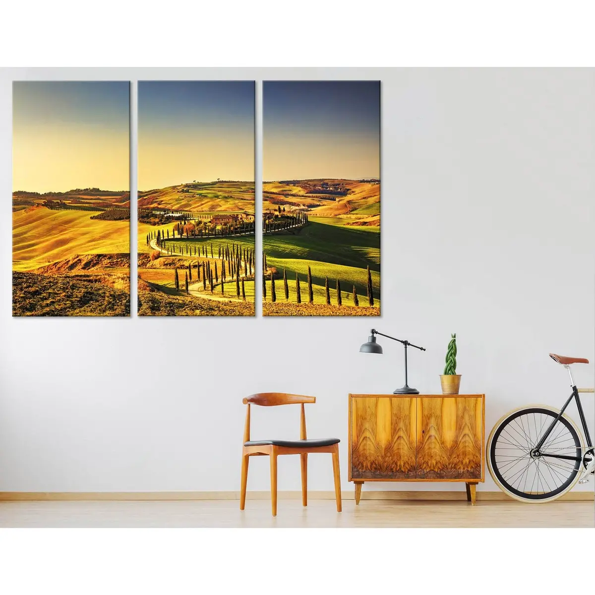 Rural Sunset On Countryside In Tuscany, Italy №04235 Ready To Hang Canvas Print 5